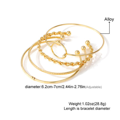 Fashion Hollowed-out Round Geometric Open Bracelet